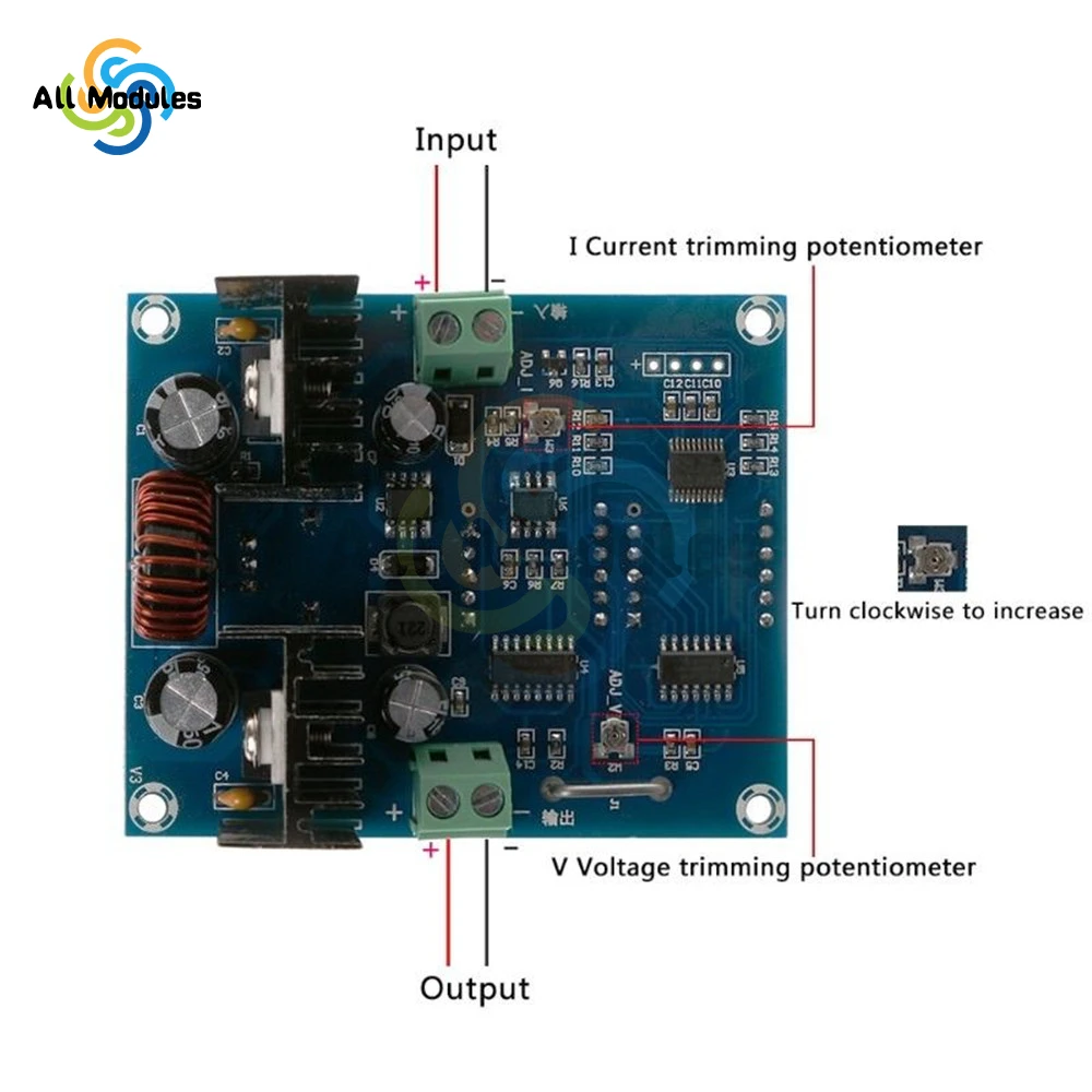 XH-M403 DC-DC Digital Voltage Regulator Buck Step Down Power Supply Module 5-36V to 1.3-32V Over Temperature Protection