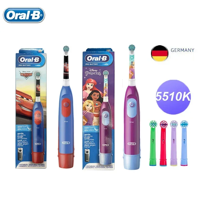 Elektryczna szczoteczka do zębów Oral B dla dzieci Obrotowe czyste miękkie włosie 2-minutowy timer Wodoodporna szczoteczka do zębów z wymiennym wkładem do szczoteczki