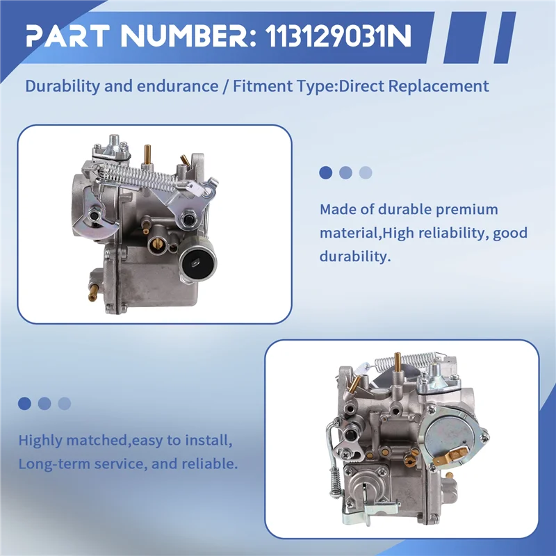 Карбюратор 113129031K 98-1289-B 34PICT-3 1600Cc двухпортовый автоматический дроссель двигателя для VW Beetle Super Beetle 1971-1979 гг.