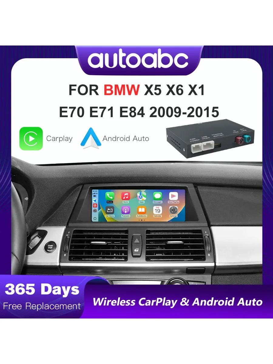 Voor BMW X1 E84 X5 E70 X6 E71 CIC 2009-2015 Draadloze CarPlay Android Auto Decoder Module Met Bluetooth spiegel Link AirPlay GPS - afbeelding 2