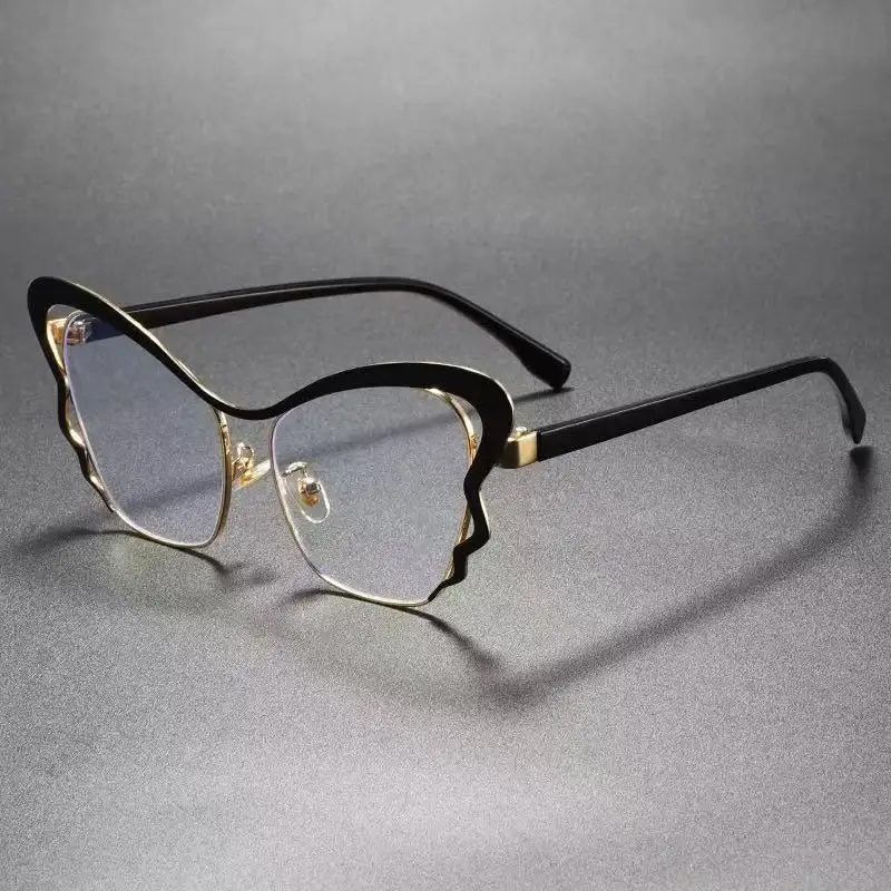Fashion Pearl Embellished Cat Eye Eyeglasses Women, Rainbow Vibrant Color Optical Frames, Trendy Ins Style Glasses