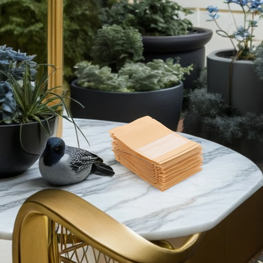 100Pcs Paper Seed Packets with Transparent View Window Kraft Envelopes for Gardeners Seed Storage Protection Reusable Small