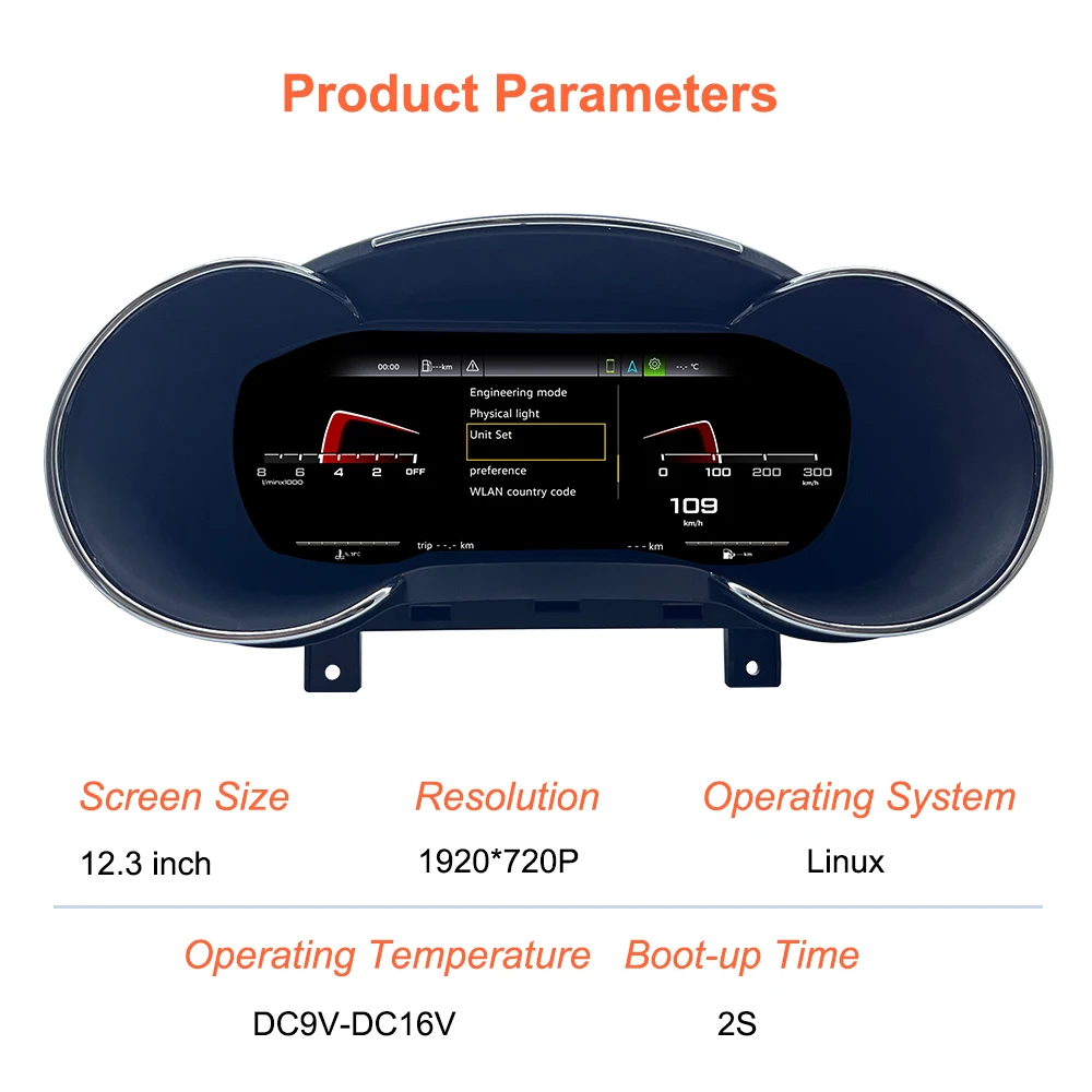 Bonroad 12,3-Zoll-Carplay-LCD-Digital-Cockpit für Audi A3 2013-2019 Virtuelles Cockpit Tachometer Armaturenbrett-Bildschirm Instrumenteneinheit – Detail 9