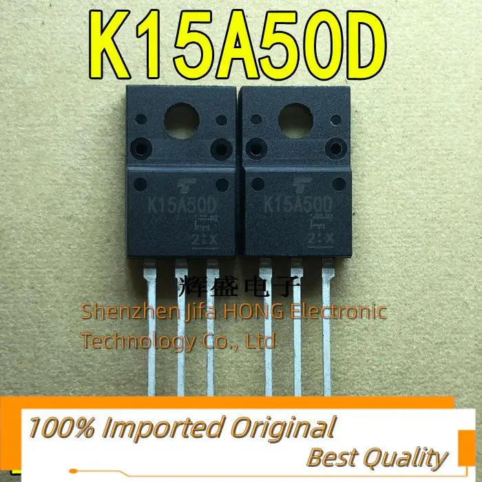 10PCS-30PCS Lot  K15A50D TK15A50D   TO-220F 15A 500V   MOSFET  N-Channel Best Quality