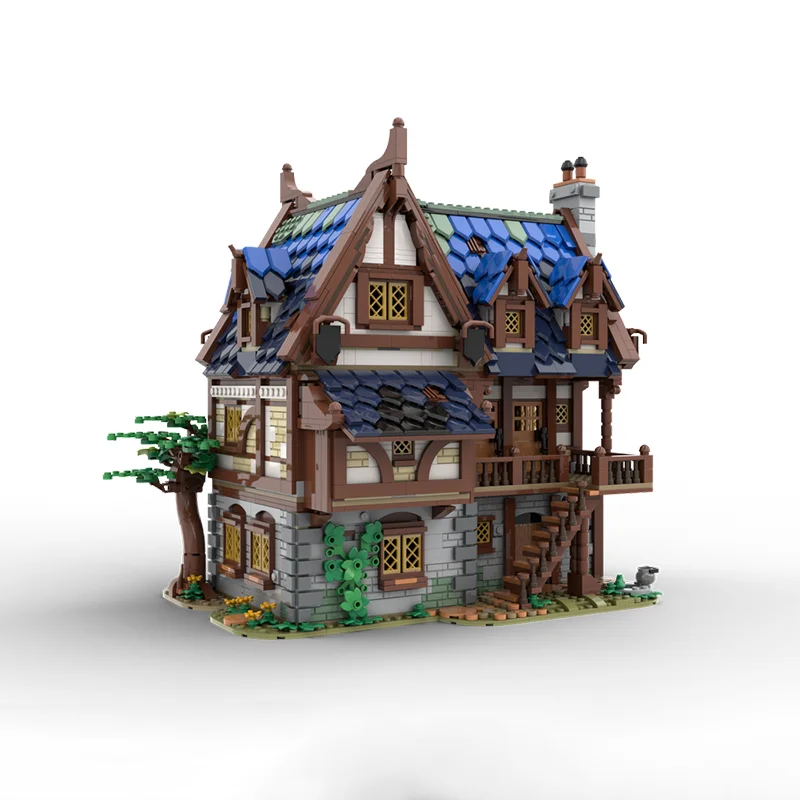 2989 قطعة MOC أفكار حانة القرون الوسطى ونموذج CUUSOOed ألعاب البناء كتل تجميع فكرة ذاتية الصنع هدايا عيد الميلاد الطوب عيد ميلاد #6