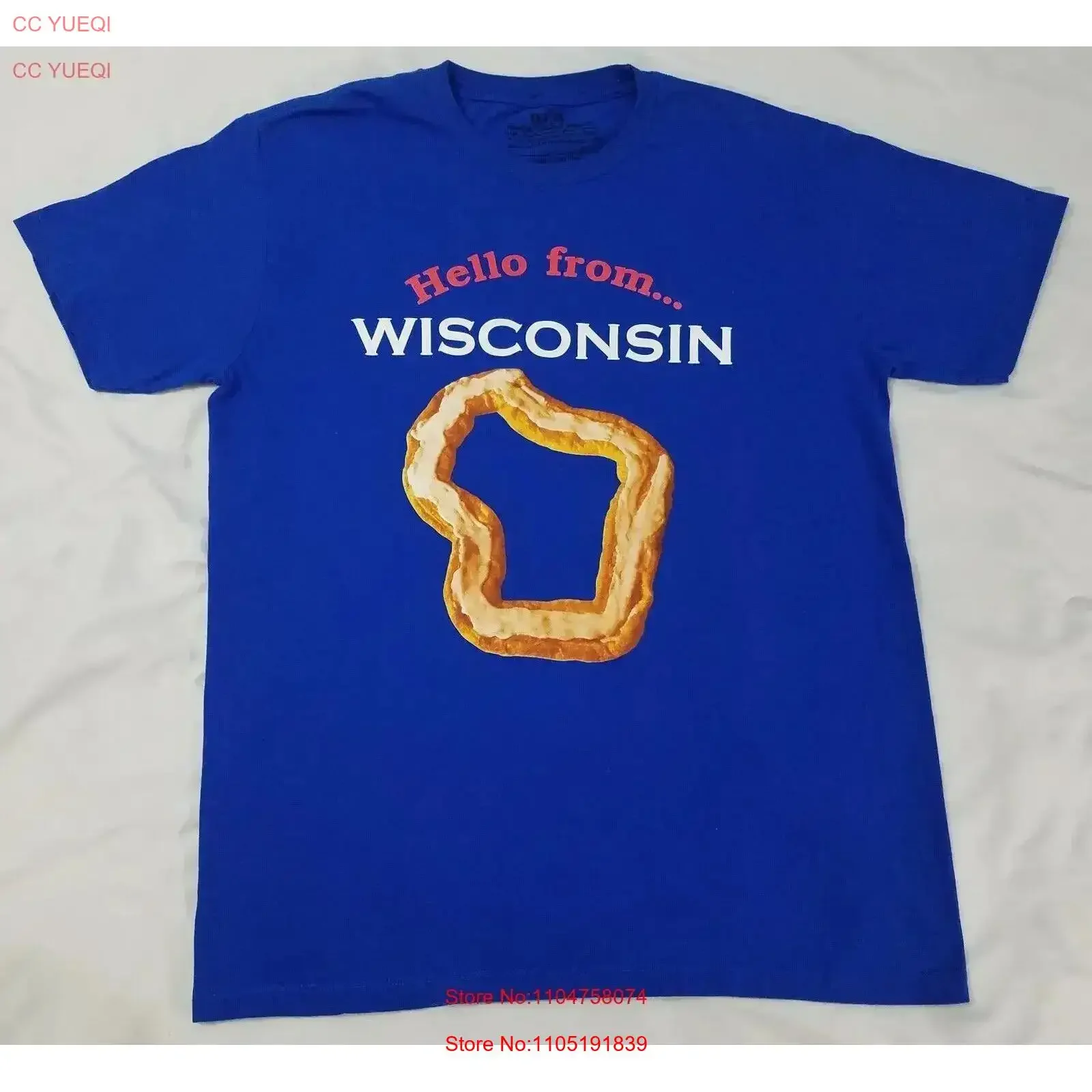 قميص O H Danish Bakery Wisconsin Kringle State مقاس كبير وعصري عتيق مغسول قليلاً ملابس الشارع مريحة للتنفس