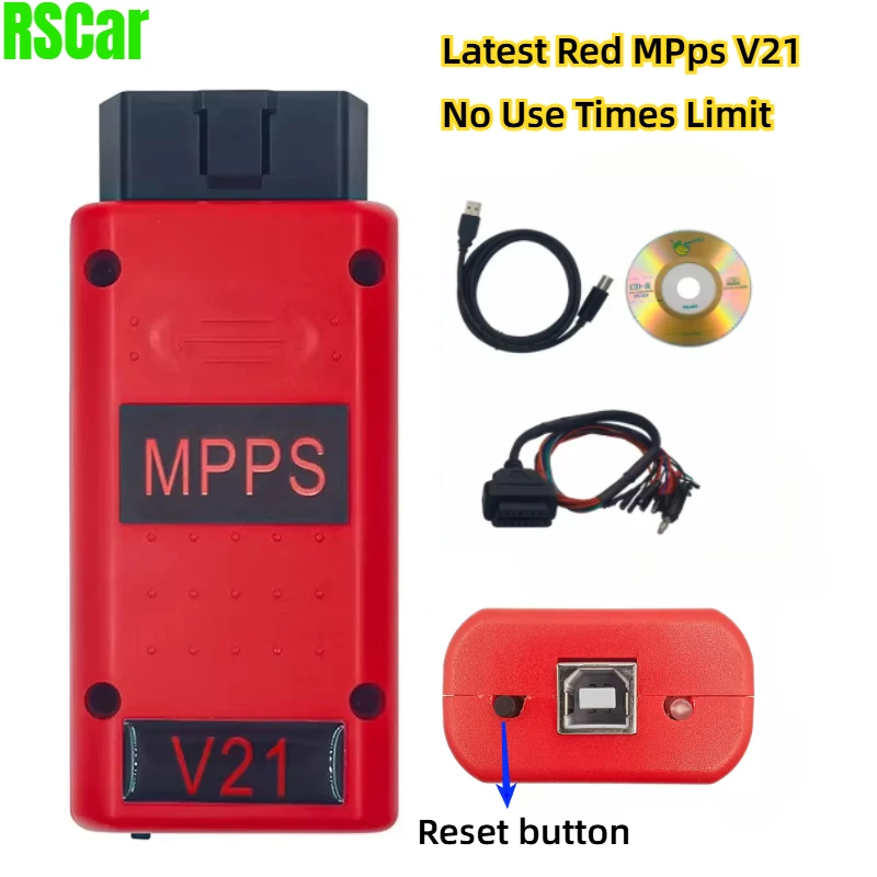 

New MPPS V21 Unlock Infinite Reset Time Use Mpps V21 Full Chip with Breakout Tricore Cable OBD2 ECU Programmer Chip Tuning Tool