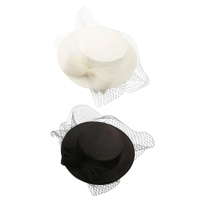 340D Eye Catching Mesh Bows Summer Hat Lightweight Practical Linen Prom Occasion Fashionable Women’s Headwear