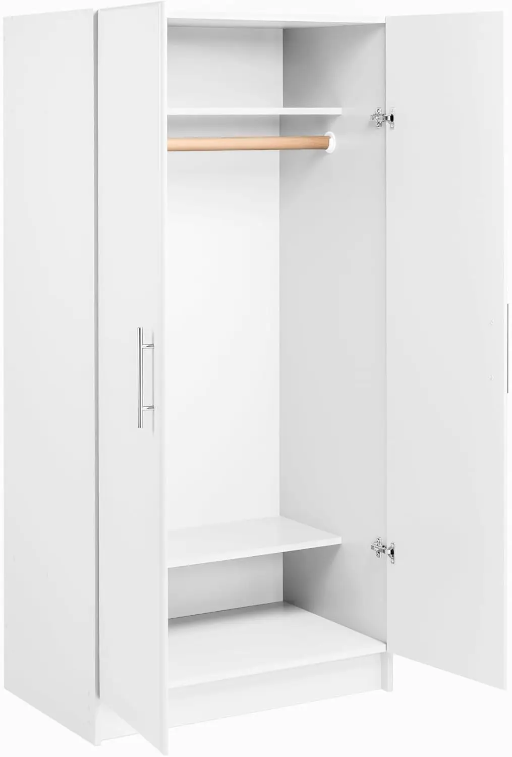 , Elite 32"W x 65"H x 24.5"D White Wardrobe Closet & Cabinet - Functional Clothes Storage with Hanging Rail image 6