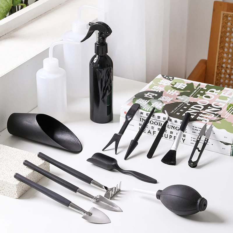 13pcs/set Succulent Plants Tools Set Garden Planter Kit Bonsai Tools Bonsai Kit For Indoor Fairy Care Potting Cactus Houseplant