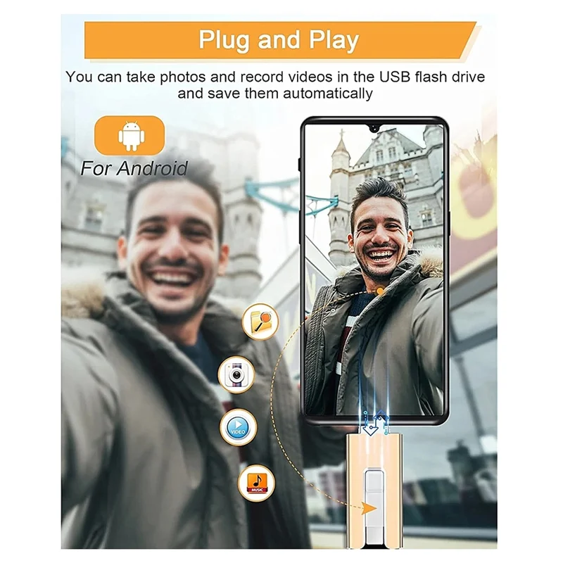 محرك فلاش USB سعة 64 جيجا 3 في 1 محرك فلاش USB متنقل، محرك أقراص ذاكرة USB، محرك إبهام USB