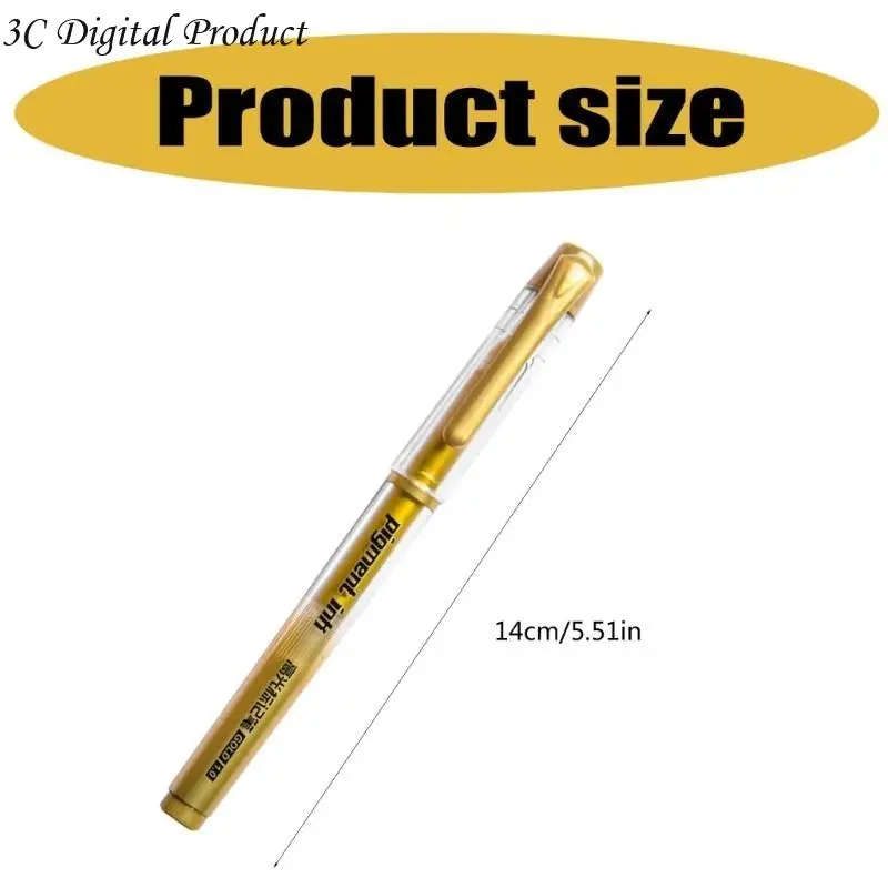 قلم جل القلم المرتفع قلم 1 مم قلم لبطانة فاخرة للرسم الفني رسم اليومية سكرابوكينغ فضية بيضاء أو ذهبية Q84A