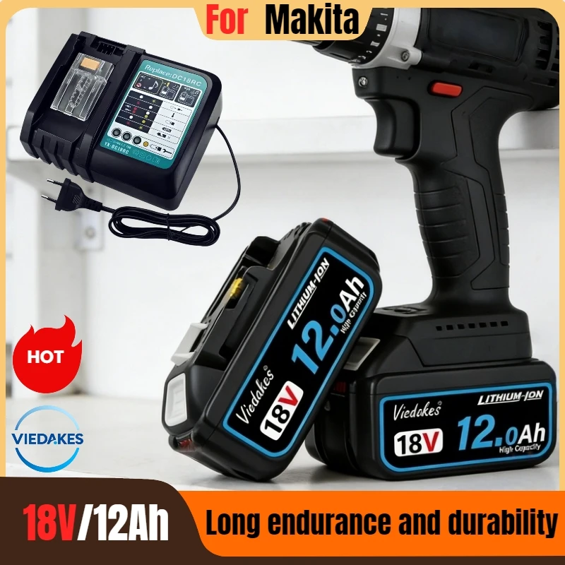 

100% original for makita 18v battery 8Ah/10Ah/12Ah Rechargeable battery for drill DGA404 DTW700 HR140Z DJV182 DDF487 DTD173