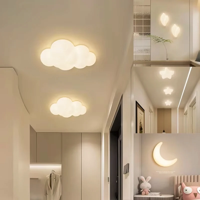 

DINDALLED Modern LED Clouds Ceiling Lamp Wall Light for Kids Bedroom Nursery Corridor Stairs Wall Light Indoor Home Decor