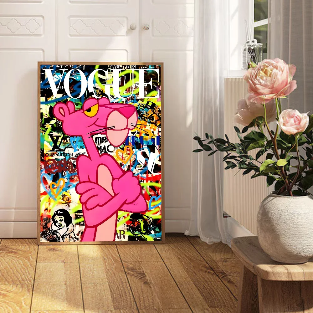 ملصقات لاصقة لفيلم النمر الوردي ملصق ورق أبيض DIY ملصقات حائط لغرفة البار والمقهى #5