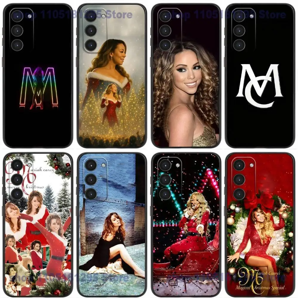 

M-Mariah Singer Carey Christmas Phone Case For Samsung Galaxy A20,21s,22,31,32,52,53,72,73,80,91 Liquid Silicone Black Cover