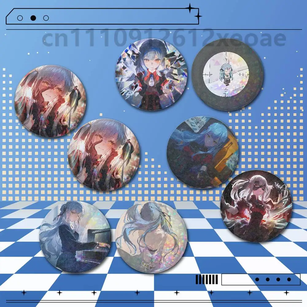 BanG Dream Togawa Sakiko Round Holographic Brooch Badges 2 Pieces Set 25/32/44/58/75mm Anime Cosplay Fan Merchandise Bag Hat Bac