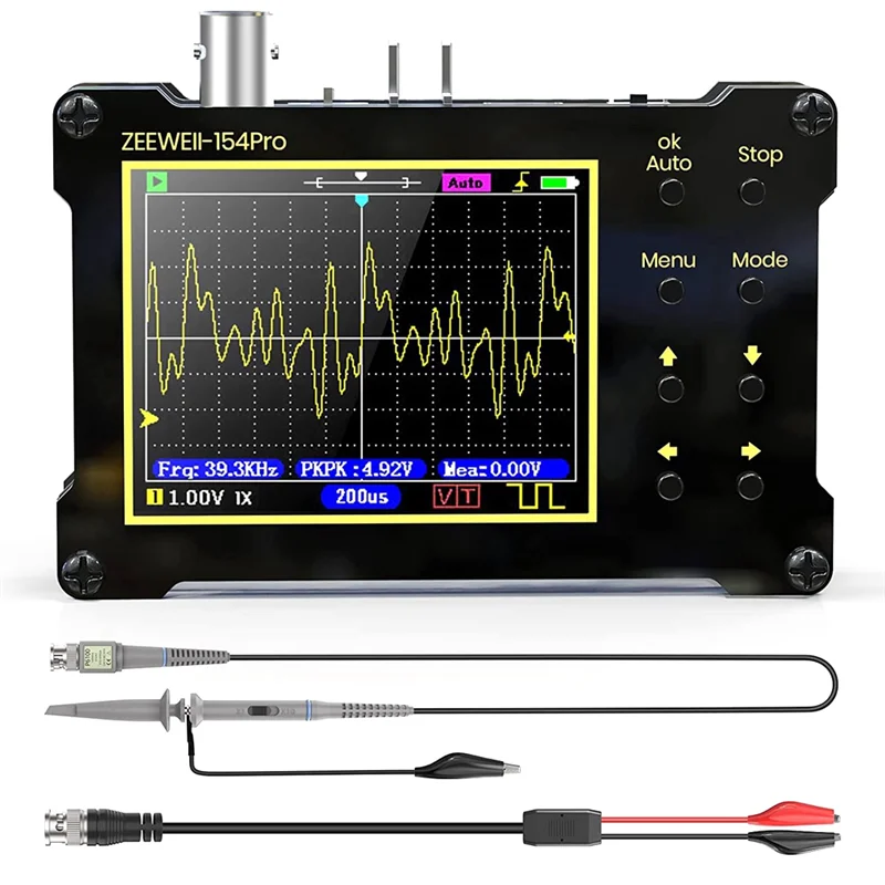 Digital Oscilloscope,14 Type Measurement, 40MSa/S Sampling Rate, 18MHz Bandwidth, 2.4In LCD Display with 10X, 100X Probe Vogue