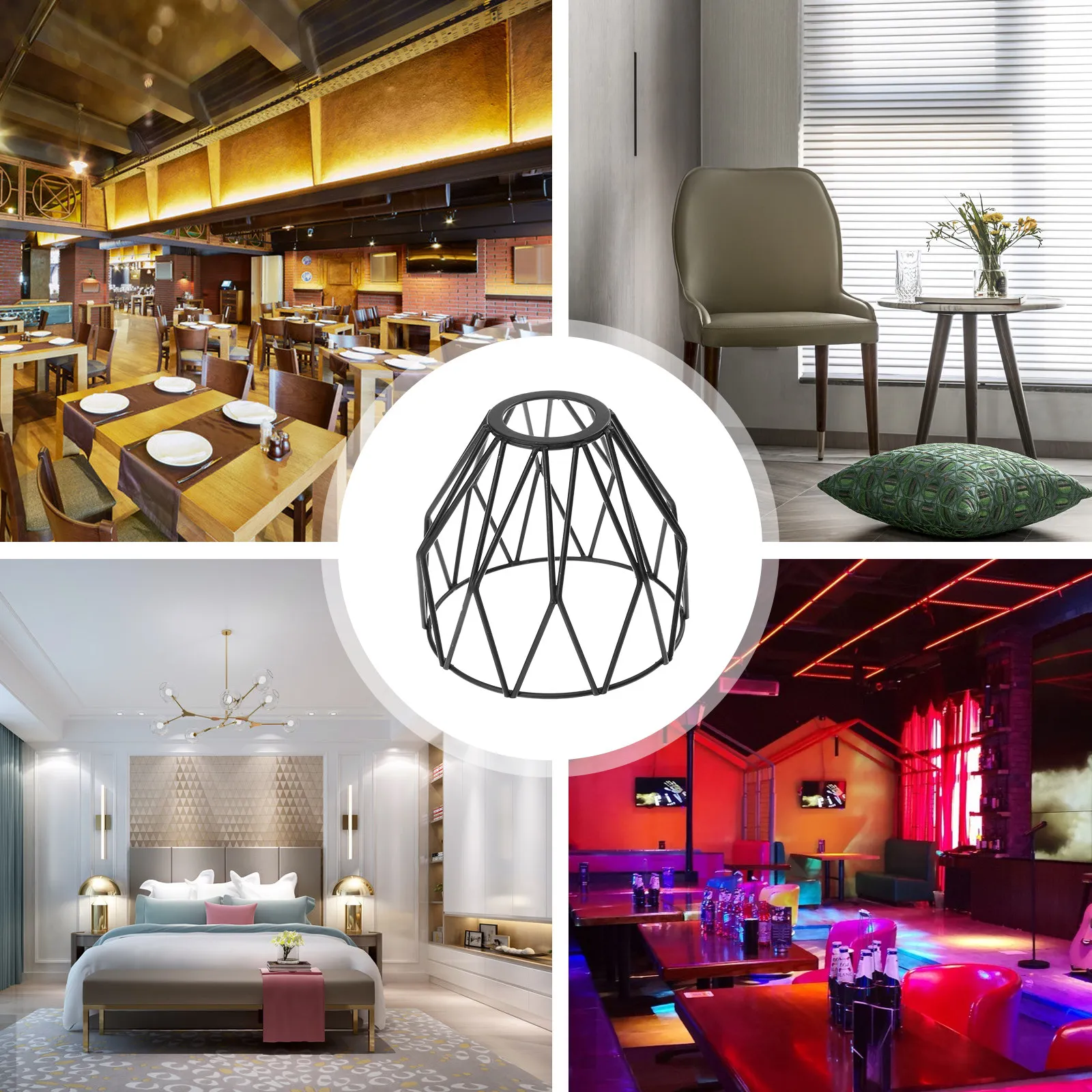 

Прочный железный ажурный абажур простого дизайна для потолочного светильника, для дома, бара, спальни, кабинета, декоративное украшение для лампы