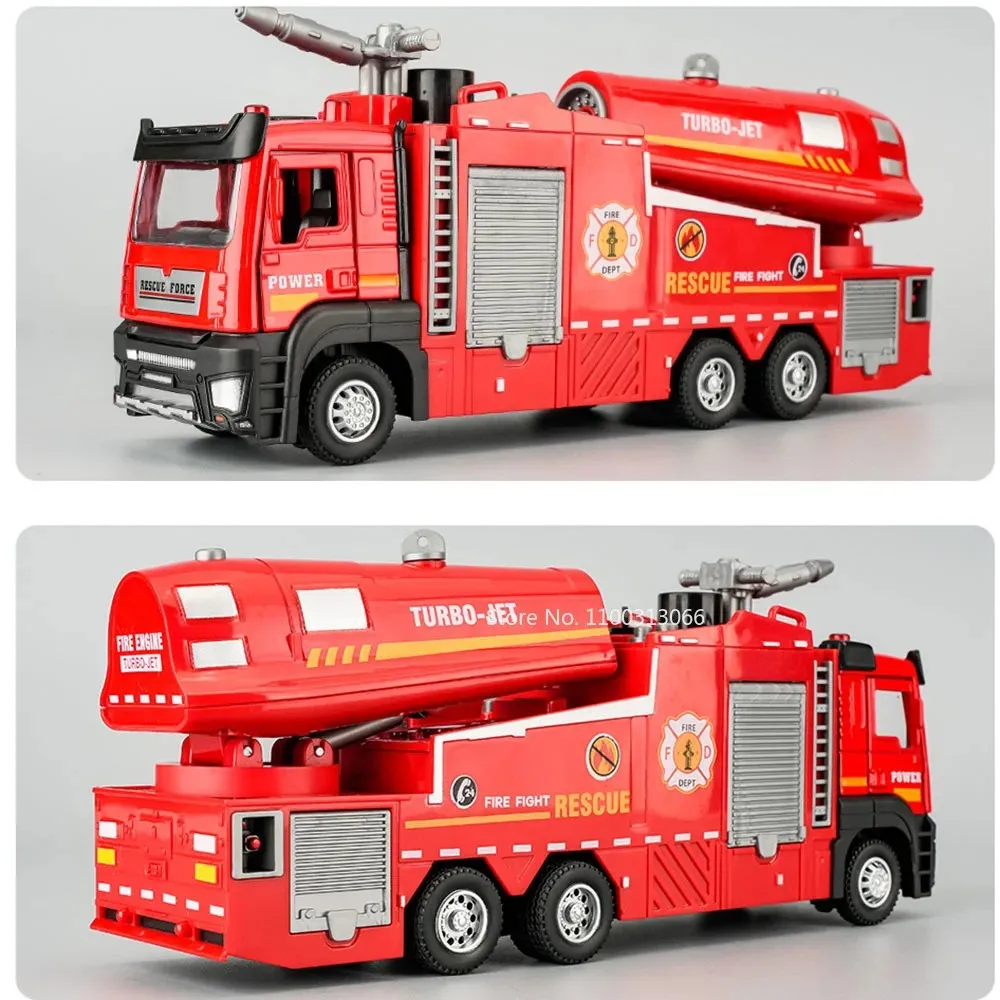 1:32 modelos de motor de bombeiros brinquedos carros liga fundição portas abertas veículos com música leve carro em miniatura para meninos brinquedo educativo