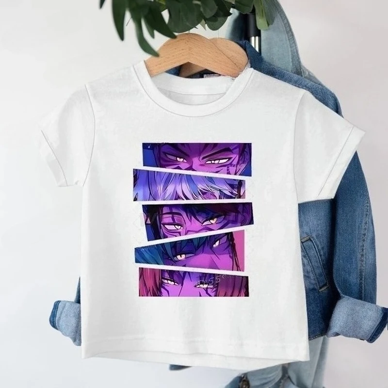 

KPop Demon Hunters Saja Boys T Shirt Kids Fashion Short Sleeve Tee Summer Girl Boy Clothes 2025 Movie Fan Outfits Gift