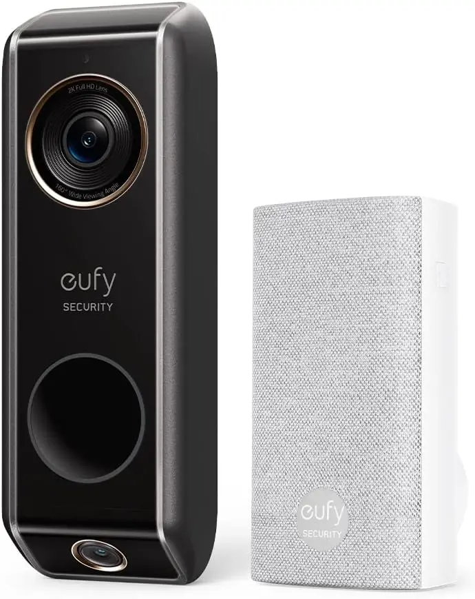 Wired Dual-Camera Video Doorbell with Package Detection, 2K HDR, No Monthly Fees, Compatible with Alexa and Google Assistant