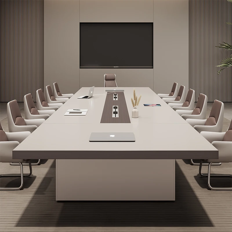 

Комбинация стола и стула для конференц-зала в скандинавском стиле, большой светильник для встреч, роскошный высокий смысл, современная простота, прием для переговоров