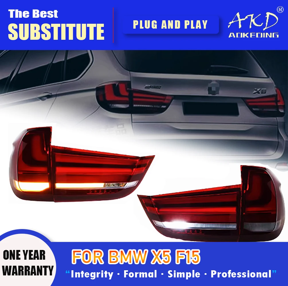 

AKD Tail Lamp for BMW X5 F15 LED Tail Light 2014-2018 F15 Rear Fog Brake Turn Signal Automotive Accessories