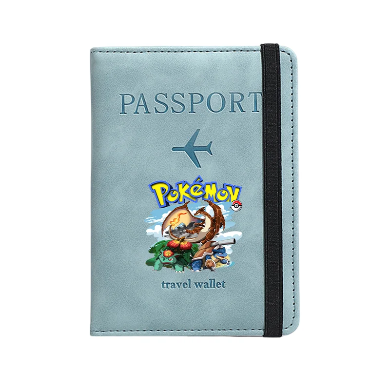 Cute Pikachued Passport Cover Fashion Print PU Leather Wallet Travel Hand Carry Passport Business Cards Holder Bag Birthday Gift - view 2