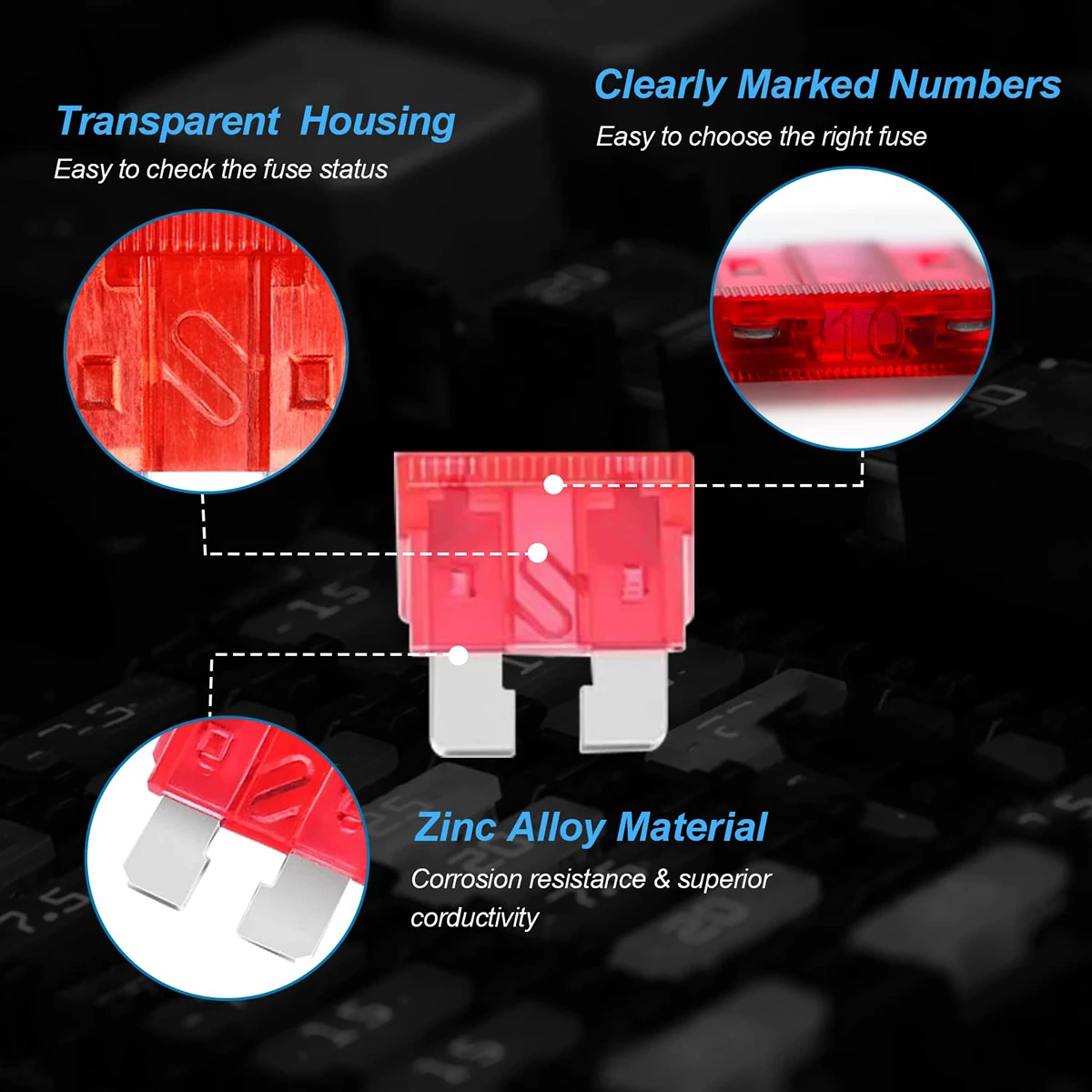 5 Pcs 16/18 AWG Fuse Holder ATC/ATO in-Line Automotive Blade Fuse Holder 60Pcs Mini Car Fuses 5A-30A and 1m 2 Pins Electric Wire