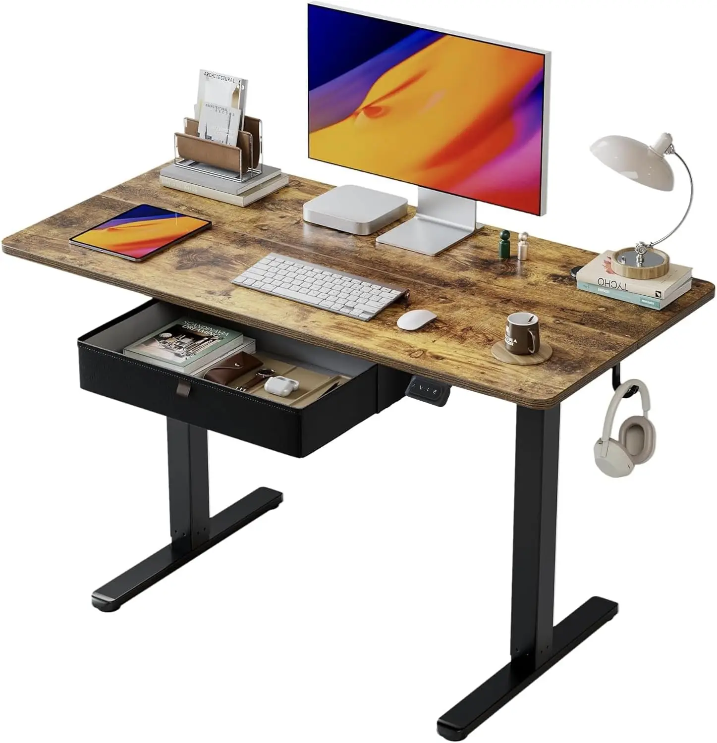 

48x24 Inches Electric Standing Desk with Drawer, Adjustable Height Sit Stand Desk, Stand Up Home Office Desk, Ergonomic Computer