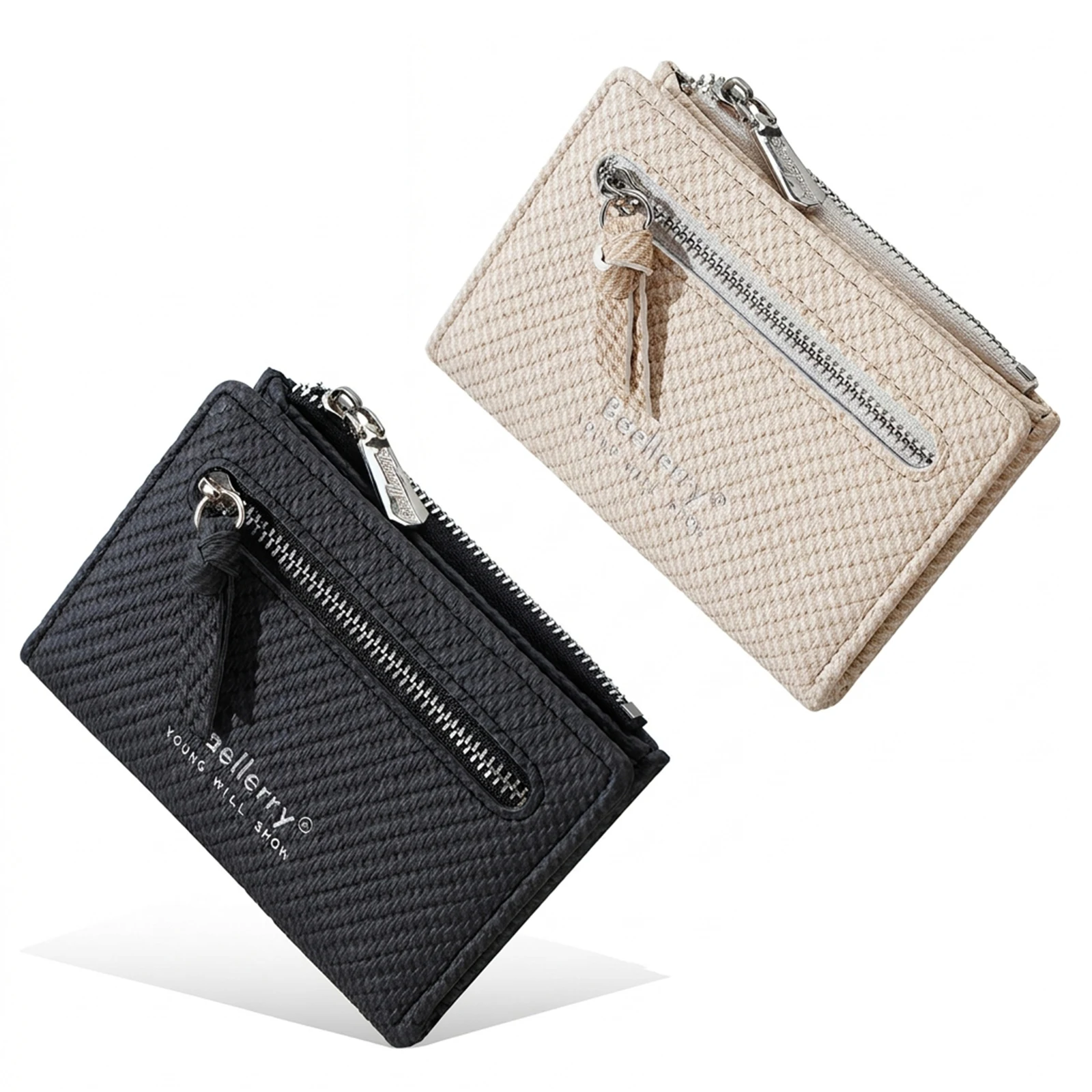 Women Short Zippered Wallet Soft PU Leather Coin Purse With Multi Card Slots For Daily Use