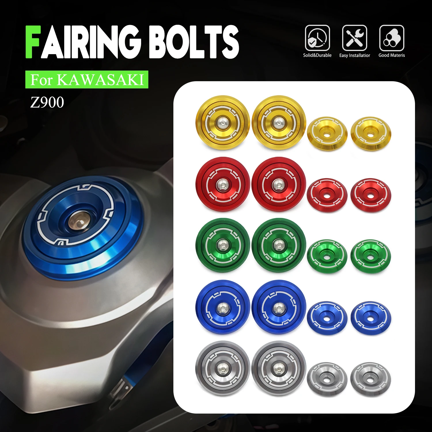 

Motorcycle Accessories For Kawasaki Z900 Z 900 2017 2018 2020 2019 Aluminum Frame Hole Cap Cover With Screws Fairing Guard