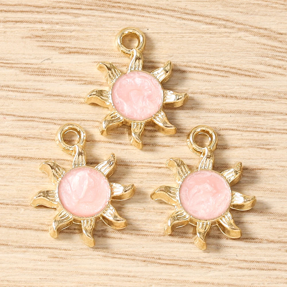 Tusember 20 Stück Bunte 15*12mm Kawaii Emaille Niedliche Sonnenanhänger Schmuckherstellung Armband Halskette DIY Ohrringe Zubehör – Detail 5