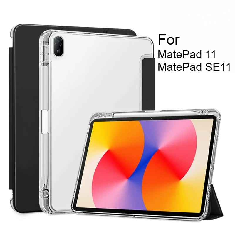 Housse de tablette intelligente pour Huawei MatePad 11 SE11 11 pouces, support pliable avec porte-crayon, housse de tablette Funda