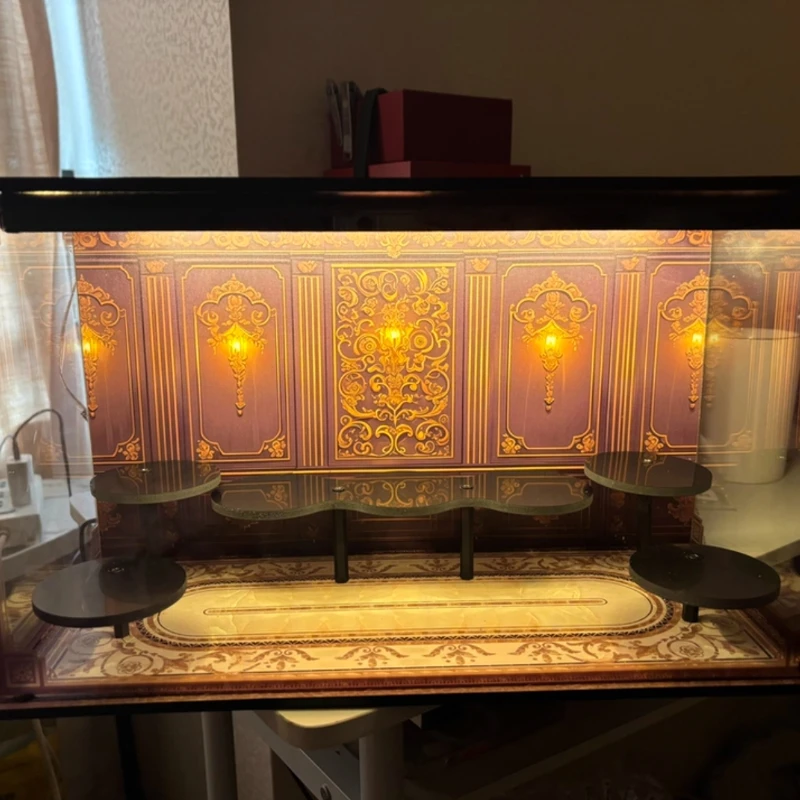 Набор вставок для полки «сделай сам», домашний кукольный домик, акриловые шкафы-витрины с подсветкой, витрины с фоновыми узорами для слепых коробок