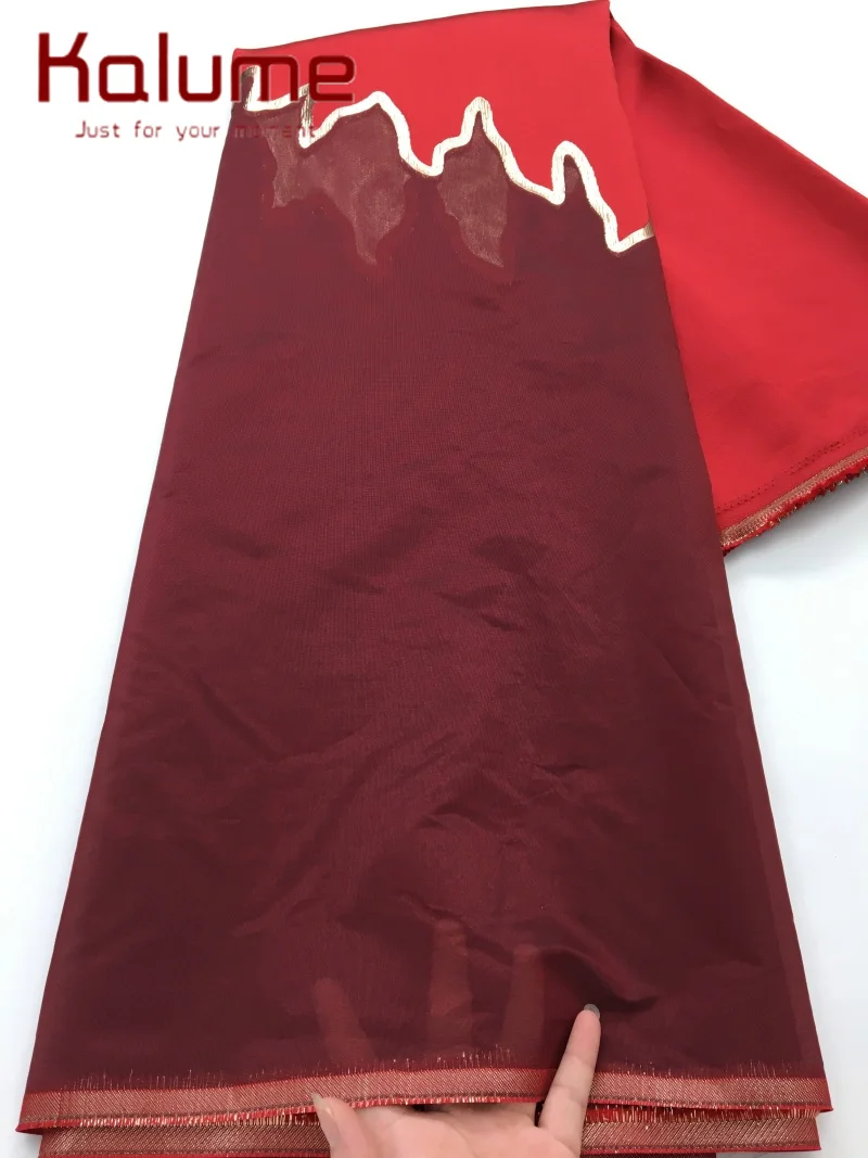 

Kalume 2025 Hot Selling Brocade Lace Fabric High Quality Jacquard Lace Fabric African Gilding Fabric for Party Dress F4225