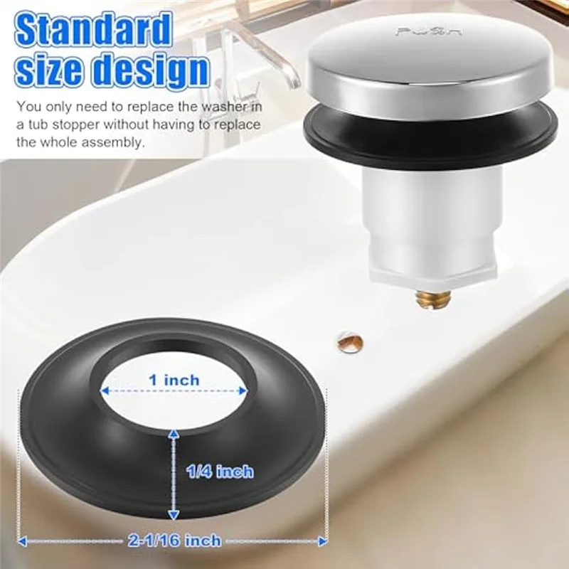 ABZV-Per tappi per vasca da bagno stile punta guarnizione tappo vasca per set di scarico vasca guarnizione tappo vasca in gomma