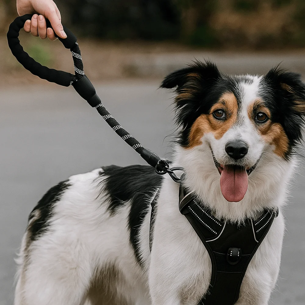 

No Choke Adjustable Reflective Harness Comfortable Soft Padded No-Pull Vest Leather Reflective Pet Accessory Outdoor Walking