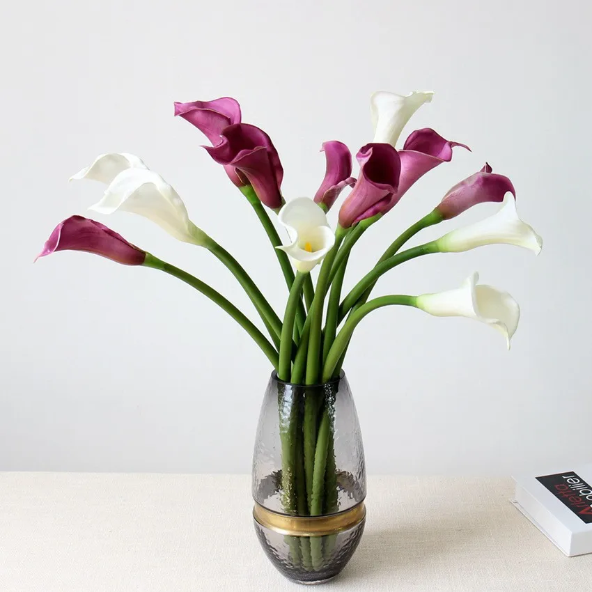 63cm Calla Lily Artificial Flower PU Hose Small Calla Lily Shooting Props for Wedding Home Meeting Table Decoration