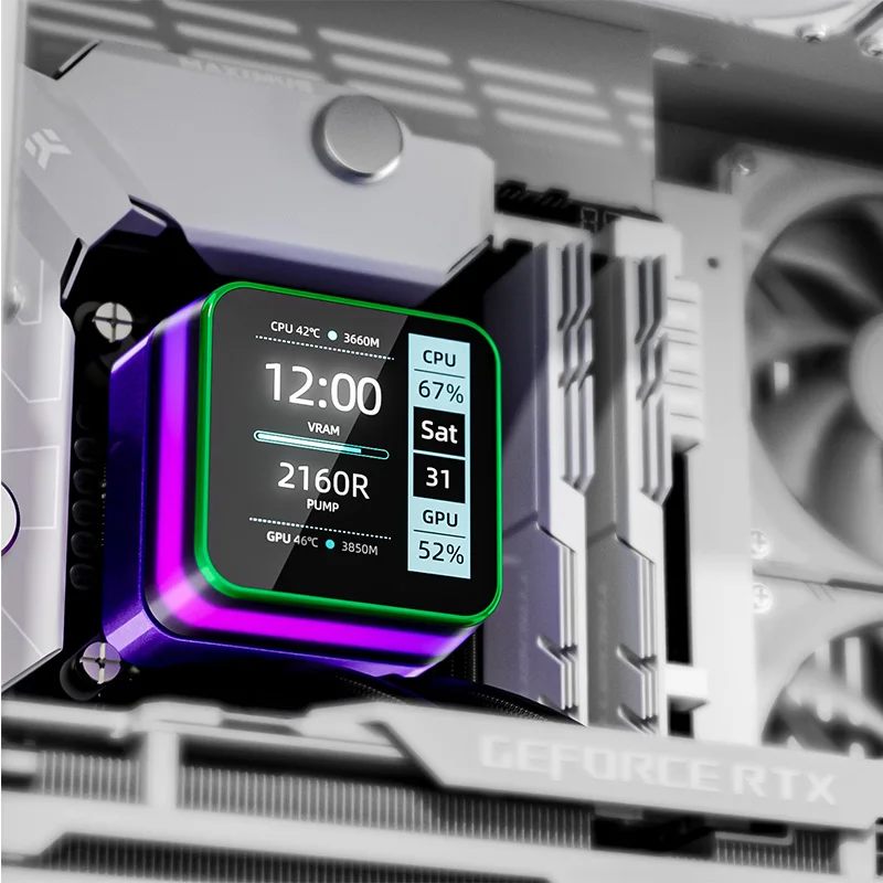 USIREN Neptune Vision 360 ARGB All-in-One Water Cooling Radiator,2.8 Inches LCD Digital Display/LGA1850/1700/115X/20XX/AM5/AM4 view 6