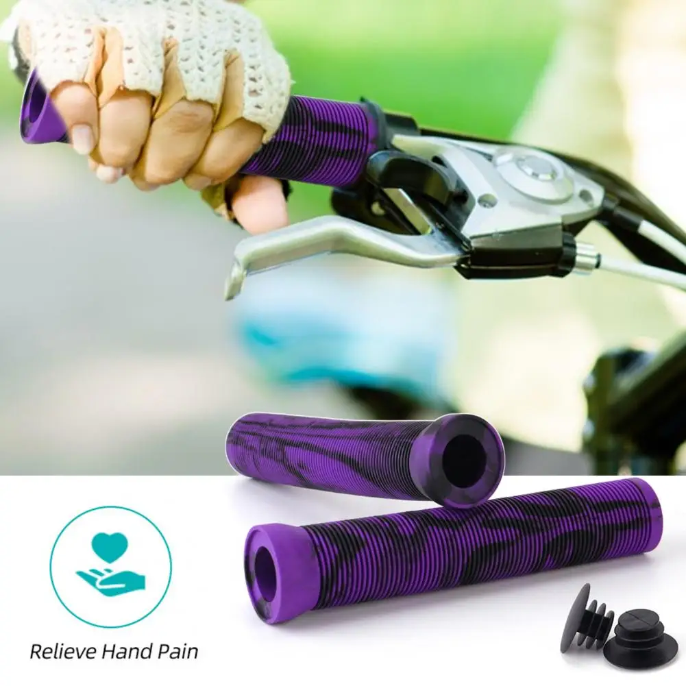 Bicycle Handlebar Grips with Handle Plug Quick Easy Installation Bicycle Grips Anti-slip Rubber Bike Grips for Mtb for Scooters