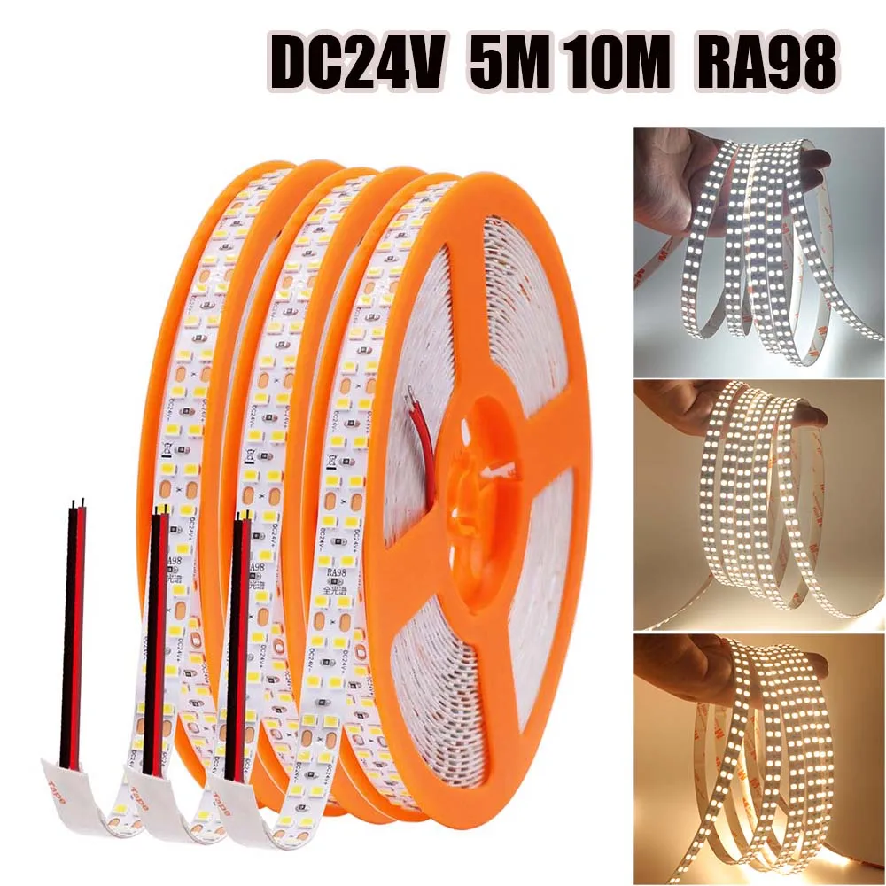 Full Spectrum RA98 DC 24V LED Strip IP20 2835 240Leds/M 3000K 4000K 6000K Home Decor Flexible Ribbon Tape Light