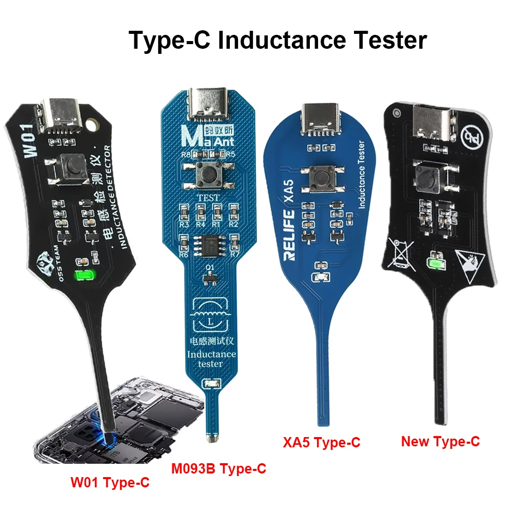 Inductance Tester Mainboard Coil Inductance Detector Tool Repair Electromagnetic Induction Quick Fault Check Type C Interface