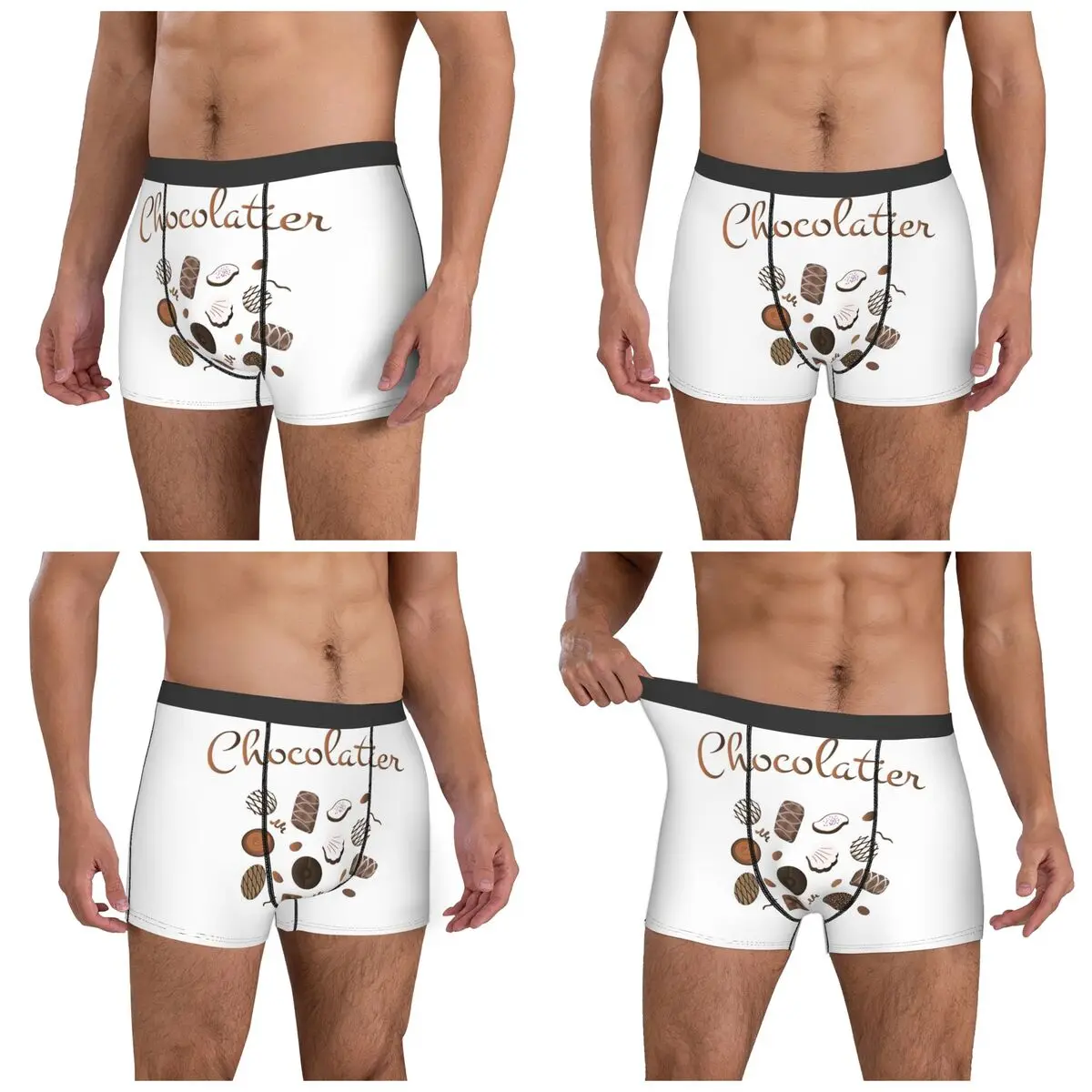 Boxer Underpants Shorts Chocolatier Chocolate Candies Panties Men Breathable Underwear for Homme Man Boyfriend Gift