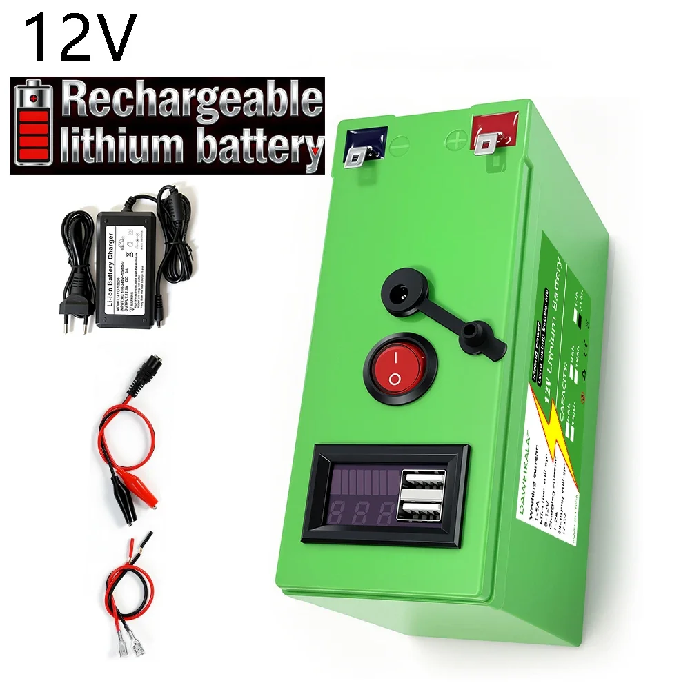 12V Battery 9Ah-21Ah 18650 Lithium Rechargeable Battery Pack for Sprayer Kid's Electric Toy Cars Audio Scale toy go-kart