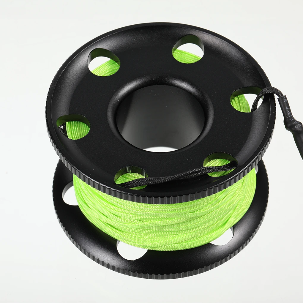 

Scuba Diving Spool Finger Reel Aluminum Fluorescent Green Line Wreck