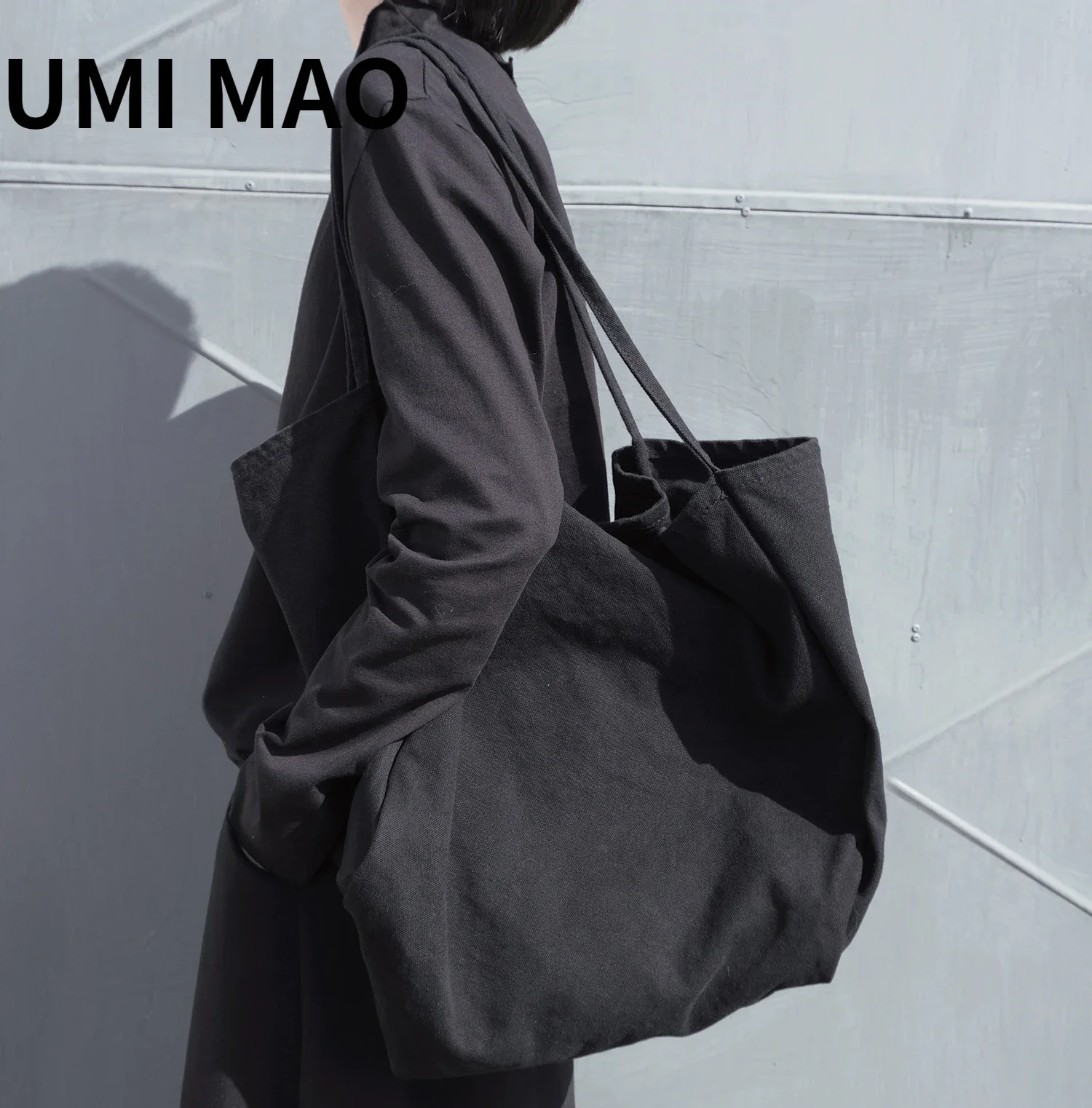 UMI MAO Yamamoto Dark Niche Design Borsa a tracolla aperta spessa di grande capacità Borsa per la spesa Borsa di tela Uomo Donna Femme Y2K