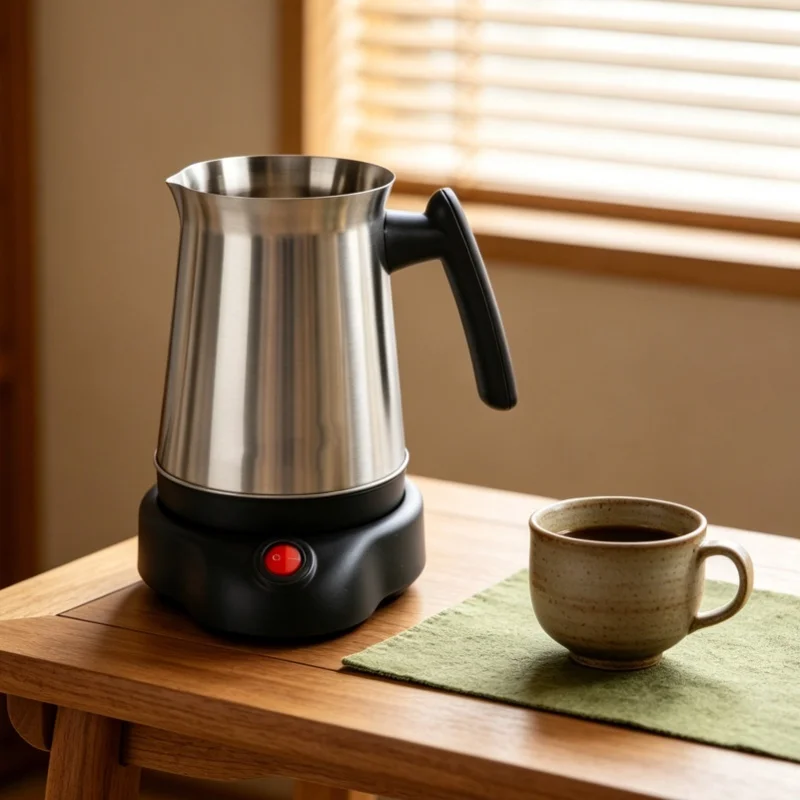 600W Electric Turkish Coffee Pot Stainless Steel 600ML Turkish Coffee Maker Heating Tea Maker Kettle Home Travel EU Plug 220V
