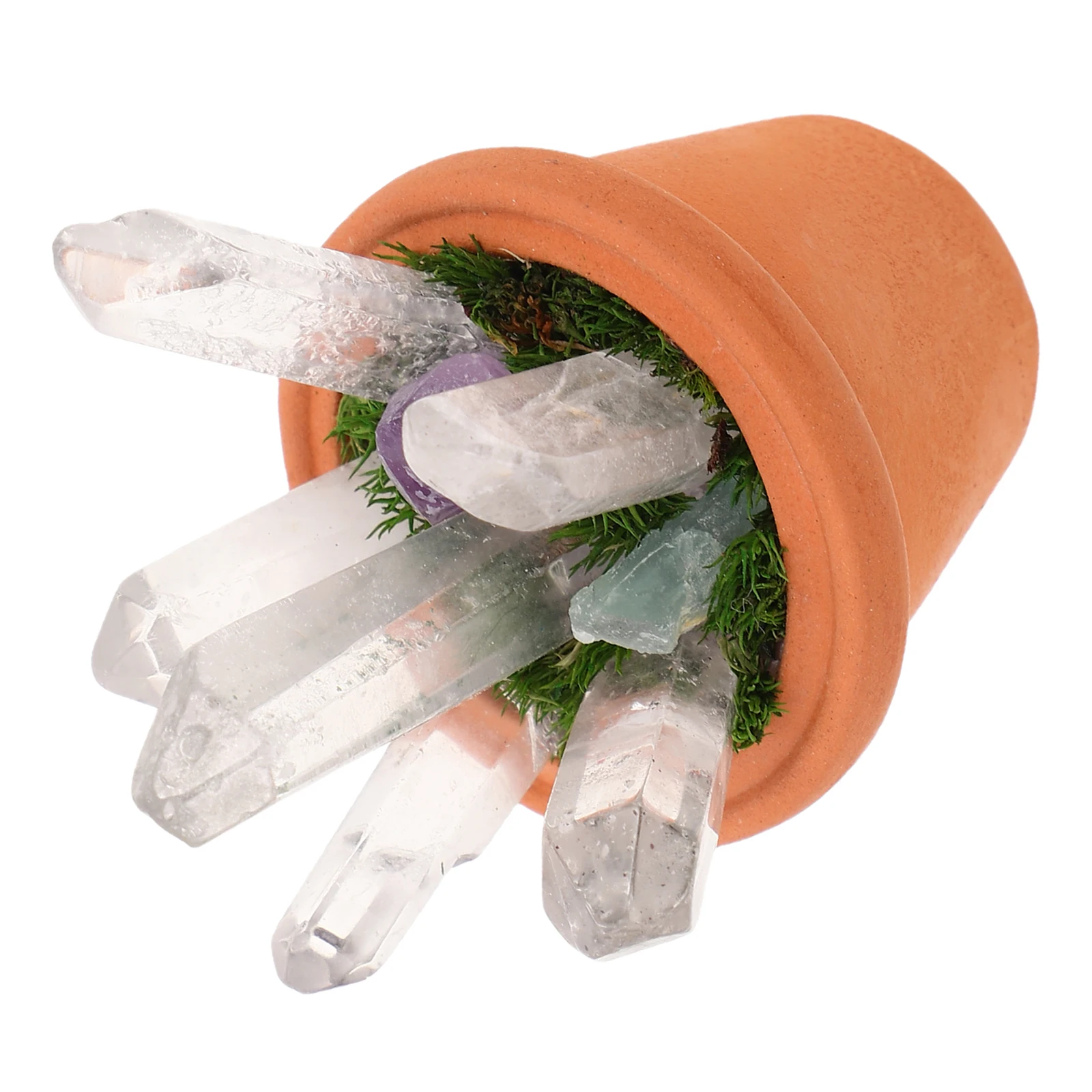 

Crystal Pot Ornament Home Decor Statues And Sculptures Mini Bonsai Decorative Stone Home Office Tabletop Sculpture